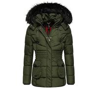MARIKOO Damen warme Winter Steppjacke Vanilla Olive Gr. XS