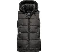 MARIKOO Damen warme Winter Steppweste mit Kapuze Zarinaa Anthracite Gr. M