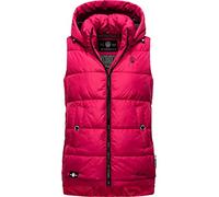 MARIKOO Damen warme Winter Steppweste mit Kapuze Zarinaa Fuchsia Gr. S