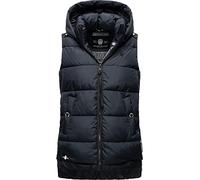 MARIKOO Damen warme Winter Steppweste mit Kapuze Zarinaa Navy Gr. XS
