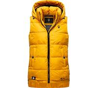 MARIKOO Damen warme Winter Steppweste mit Kapuze Zarinaa Yellow Gr. S