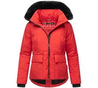 MARIKOO Damen warme Winterjacke mit Kapuze und abnehmabem Kunstfell Morinaa XVI Salsa Red Gr. XL