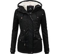 MARIKOO Damen warme Winterjacke mit kuscheliger verstellbarer Kapuze Manolya Schwarz Gr. 4XL