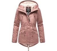 MARIKOO Damen warme Winterjacke mit kuscheliger Verstellbarer Kapuze Manolya Terracotta Gr. L