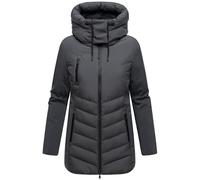 MARIKOO Damen warme Winterjacke mit verstellbarer Kapuze und Brusttasche Tivaa XVI Anthracite Gr. XL