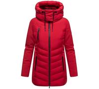 MARIKOO Damen warme Winterjacke mit verstellbarer Kapuze und Brusttasche Tivaa XVI Deep Red Gr. L