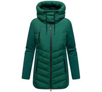 MARIKOO Damen warme Winterjacke mit verstellbarer Kapuze und Brusttasche Tivaa XVI Evergreen Gr. L