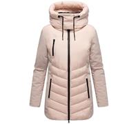MARIKOO Damen warme Winterjacke mit verstellbarer Kapuze und Brusttasche Tivaa XVI Light Peach Gr. M