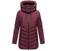 MARIKOO Damen warme Winterjacke mit verstellbarer Kapuze und Brusttasche Tivaa XVI Wine Gr. XXL