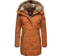 MARIKOO Damen Warmer Winter Steppmantel mit Kapuze Lieblings Jacke Rusty Cinnamon Gr. M