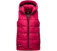 MARIKOO Damen Weste Outdoor gesteppt Jacke Steppweste Windbreaker Kapuze XS - XXL ZARINAA (Fuchsia, L)