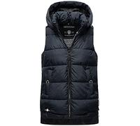 MARIKOO Damen Weste Outdoor gesteppt Jacke Steppweste Windbreaker Kapuze XS - XXL ZARINAA (Navy, M)
