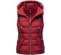 MARIKOO Damen Weste Steppweste gesteppt Frühjahr Übergangsweste B866 [B866-Tais-Blood-Red-Gr.XL]