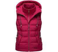 MARIKOO Damen Weste Steppweste gesteppt Frühjahr Übergangsweste B866 [B866-Tais-Fuchsia-Gr.S]