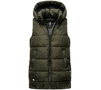 MARIKOO Damen Weste Steppweste gesteppt Frühjahr Übergangsweste B898 [B898-Zarin-Olive-Gr.XS]