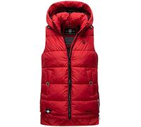 MARIKOO Damen Weste Steppweste gesteppt Frühjahr Übergangsweste B898 [B898-Zarin-Rot-Gr.S]