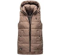 MARIKOO Damen Weste Steppweste gesteppt Frühjahr Übergangsweste B898 [B898-Zarin-Taupe-Gr.XS]