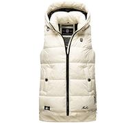 MARIKOO Damen Weste Steppweste gesteppt Frühjahr Übergangsweste B898 [B898-Zarin-Weiss-Gr.L]