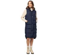 MARIKOO Damen Weste Steppweste lang gesteppte Übergangsweste Kapuze warm B967 [B967-Sayor-Navy-Gr.3XL]
