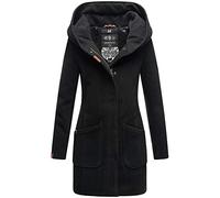 MARIKOO Damen Winter Jacke Mantel Business Trenchcoat Wintermantel Parka XS-XXL MAIKOO (S, Schwarz)