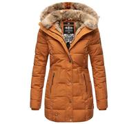 Wintermantel MARIKOO "Lieblings Jacke" Gr. XS (34), braun (zimt) Damen Mäntel Wintermäntel stylischer Winter Steppmantel m. Kunstpelz-Kapuze (82766139-XS)