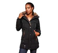 MARIKOO Damen Winter Jacke Mantel Parka warm gefütterte Winterjacke B817 [B817-Lieblings-Schwarz-Gr.S]