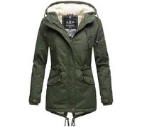 MARIKOO Damen Winter Jacke Parka Winterjacke Teddyfell gefüttert B376 [B376-Manolya-Forest-Gr.S]