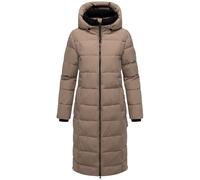 MARIKOO Damen Winter Jacke Stepp Parka Mantel Anorak Winterjacke warm gefüttert Hoher Rippstrickkragen Kapuze Lanitaa XS - 6XL (DE/NL/SE/PL, Alphanumerisch, S, Regular, Regular, Taupe Grey)