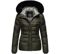 MARIKOO Damen Winter Jacke Stepp Parka Mantel Teddyfell warm gefüttert Loveleen XS-XXL (Olive, XS)
