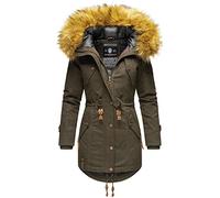 MARIKOO Damen Winter Jacke Stepp Parka Mantel Winterjacke warm gefüttert Kunstpelz LA VIVA S-XXL (S, Anthracite)