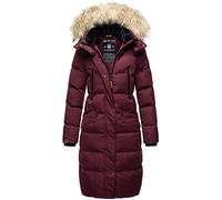 MARIKOO Damen Winter Jacke Stepp Parka Mantel Winterjacke warm gefüttert Kunstpelz Schneesternchen XS-XXL (DE/NL/SE/PL, Alphanumerisch, XXL, Regular, Regular, Wine)
