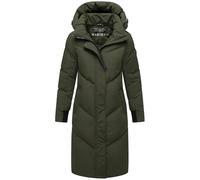 MARIKOO Damen Winter Jacke Steppmantel Parka Mantel Anorak Winterjacke warm gefüttert abnehmbarer Kapuze Teonaa S - 5XL (DE/NL/SE/PL, Alphanumerisch, S, Regular, Regular, Dunkel Olive)