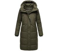 MARIKOO Damen Winter Jacke Steppmantel Parka Vegan Recyceltes Mantel Stepp Winterjacke warm gefüttert Laryaa XVI S-XXXL (DE/NL/SE/PL, Alphanumerisch, M, Regular, Regular, Dunkel Olive)