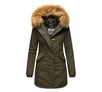 Marikoo Damen Winter Parka mit abnehmbarem Kunstfellkragen & Kapuze S