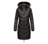 Marikoo Damen Winter Steppjacke - Armasa, lang mit Kapuze & Teddyfell 2XL