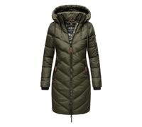 Marikoo Damen Winter Steppjacke - Armasa, lang mit Kapuze & Teddyfell 2XL