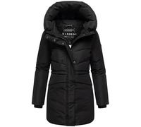 MARIKOO Damen Winter Steppjacke gesteppt warm Winterjacke, Outdoor, Kapuze, Fleece, gefüttert, Kragen, figurbetont, Delilah XS - XXL (DE/NL/SE/PL, Alphanumerisch, S, Regular, Regular, Schwarz)