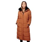 Marikoo Damen Winterjacke - Lange Steppjacke mit abnehmbarer Kapuze L