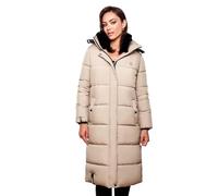 Marikoo Damen Winterjacke - Lange Steppjacke mit abnehmbarer Kapuze 3XL