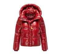 MARIKOO Damen Winterjacke (XS-XXL) - gesteppt, abnehmbare Kapuze, Magnetverschlussleiste - N097 - DarkRed Größe XL - Gr.XL