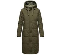MARIKOO Damen Winter Steppmantel lange Winterjacke gesteppt Wintermantel Parka mit Kapuze Soranaa XS - XXL (DE/NL/SE/PL, Alphanumerisch, XL, Regular, Regular, Dunkel Olive)