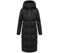 MARIKOO Damen Winter Steppmantel langer Parka, warm gefüttert, vegan, winddicht, wasserabweisend, Mantel mit Kapuze Tikoraa XS - 5XL (DE/NL/SE/PL, Alphanumerisch, L, Regular, Regular, Schwarz)