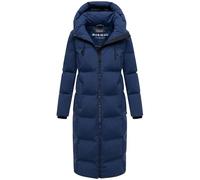 MARIKOO Damen Winter Steppmantel langer Parka, warm gefüttert, vegan, winddicht, wasserabweisend, Mantel mit Kapuze Tikoraa XS - 5XL (DE/NL/SE/PL, Alphanumerisch, XL, Regular, Regular, Navy)