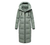 MARIKOO Damen Wintermantel (XS-5XL) - gesteppt, abnehmbare Kapuze, winddicht - N102 - SmokeyMint Größe M - Gr.M