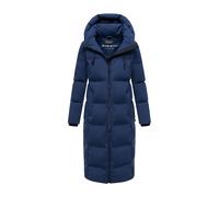 MARIKOO Damen Wintermantel (XS-5XL) - gesteppt, abnehmbare Kapuze, winddicht - N102 - Navy Größe S - Gr.S