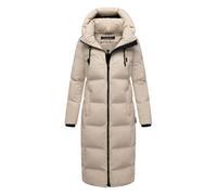 MARIKOO Damen Wintermantel (XS-5XL) - gesteppt, abnehmbare Kapuze, winddicht - N102 - Cream Größe XL - Gr.XL
