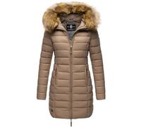 MARIKOO Damen Winter Übergangs Jacke Winterjacke Stepp Mantel gesteppt B647 [B647-Rosen-Taupe-Gr.6XL]