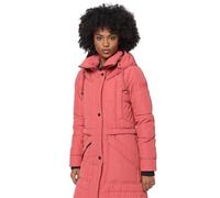 MARIKOO Damen Winterjacke lange Stepp Winter Jacke warm gesteppt B948 [B948-Ayum-Rouge-Gr.M]