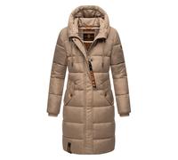 Marikoo Damen Winterjacke - Lange Steppjacke mit Kapuze & vielen Taschen 2XL