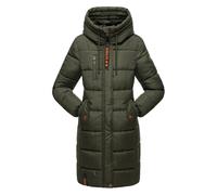 Marikoo Damen Winterjacke - Lange Steppjacke mit Kapuze & vielen Taschen M